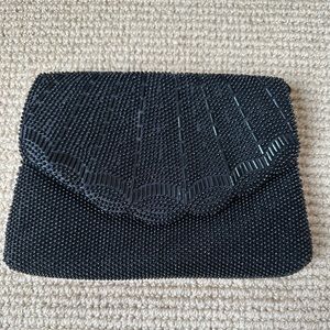 Black beaded clutch